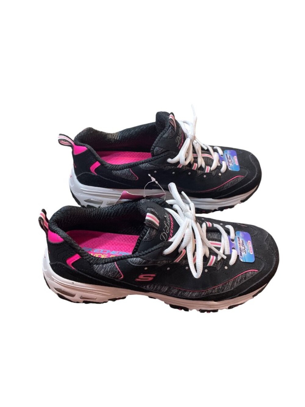 Skechers D'lites wms black pink cooled mem foam low sneakers sz 8.5W SKU 10-376 - Picture 3 of 16